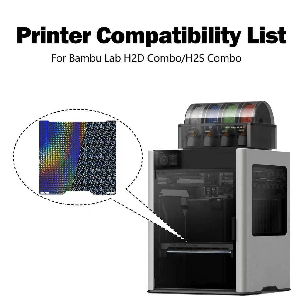 H2D Magnet-PEI-Platte Für Bambu Lab 3D-Drucker – Beidseitig, Flexibel & Supereinfach Zu Handhaben