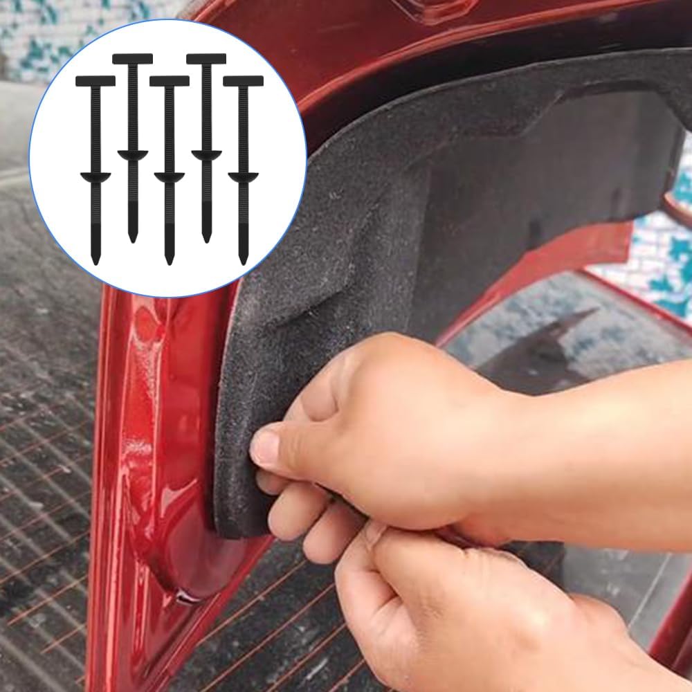 YuCool 100Pcs Zip Tie Fender Clip, Heavy Duty Self-Locking Zip Ties with Button Lock,Automotive Fasteners for DIY Car Repair, Wire Management, Home & Garage Use