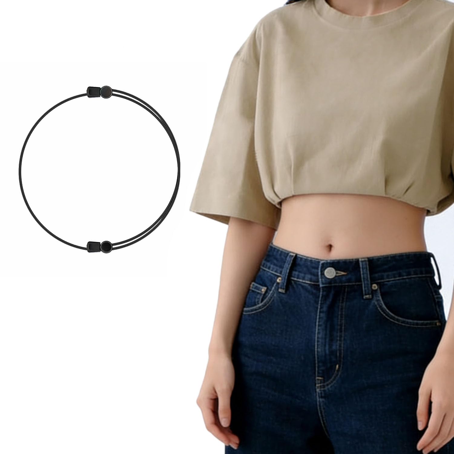 Crop Top Tuck Waist Band Adjustable Shirt Tuck Band Elastic Waist Belt Stretchy Bands to Change Style of