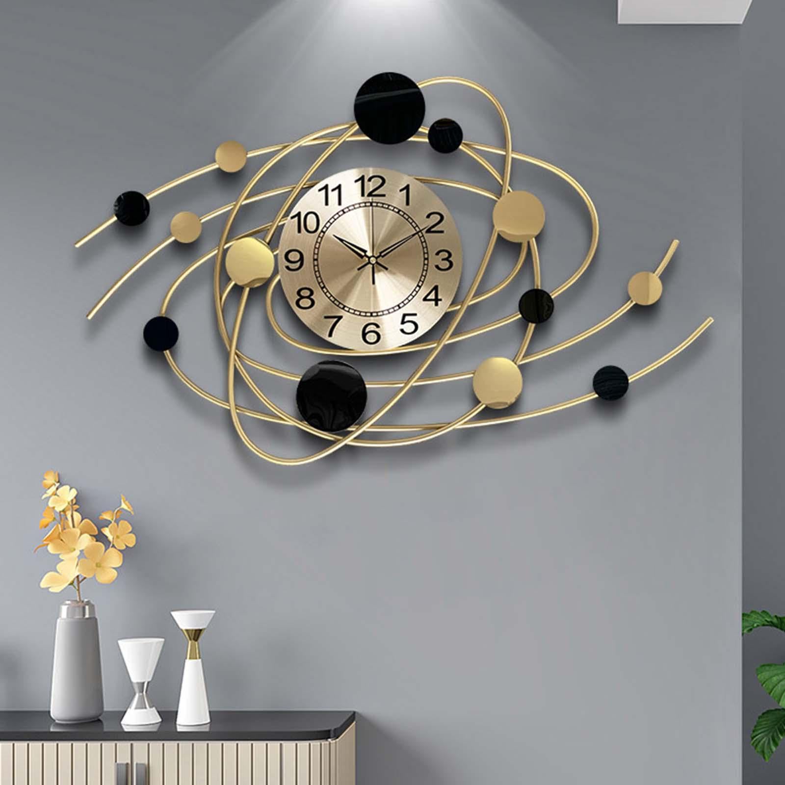 Reloj de Pared Ginkgo con Grandes números arábigos, Relojes Sencillos de Lujo, decoración del hogar, Oficina, Estudio, Restaurante, Tienda, Cocina,