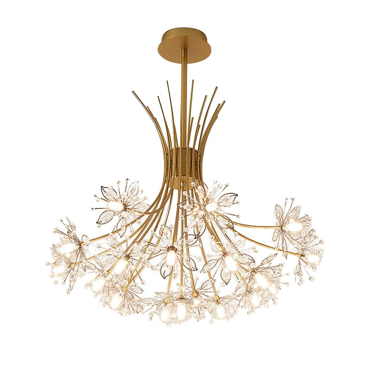 KXEcoLife 19 Lights Modern Crystal Chandelier Dandelion Firework Light Fixture for Bedroom Dining Room Entryway Hallway Restaurant