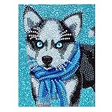 5D-Diamantgemälde zum Selbermachen, niedliches Hundemuster, 200 x 150 mm, Diamant-Stickerei, Desktop-Dekoration, Geschenk für Kinder