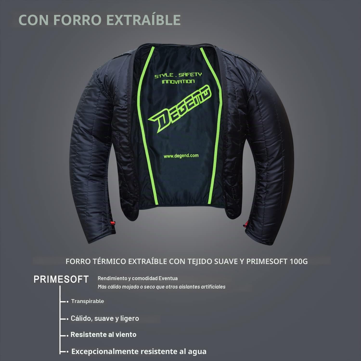 Sahara | Chaqueta Moto 4 Estaciones para Hombres | Tri-Capa - 2 Capas de Invierno Removibles + Protectores y Reflectante