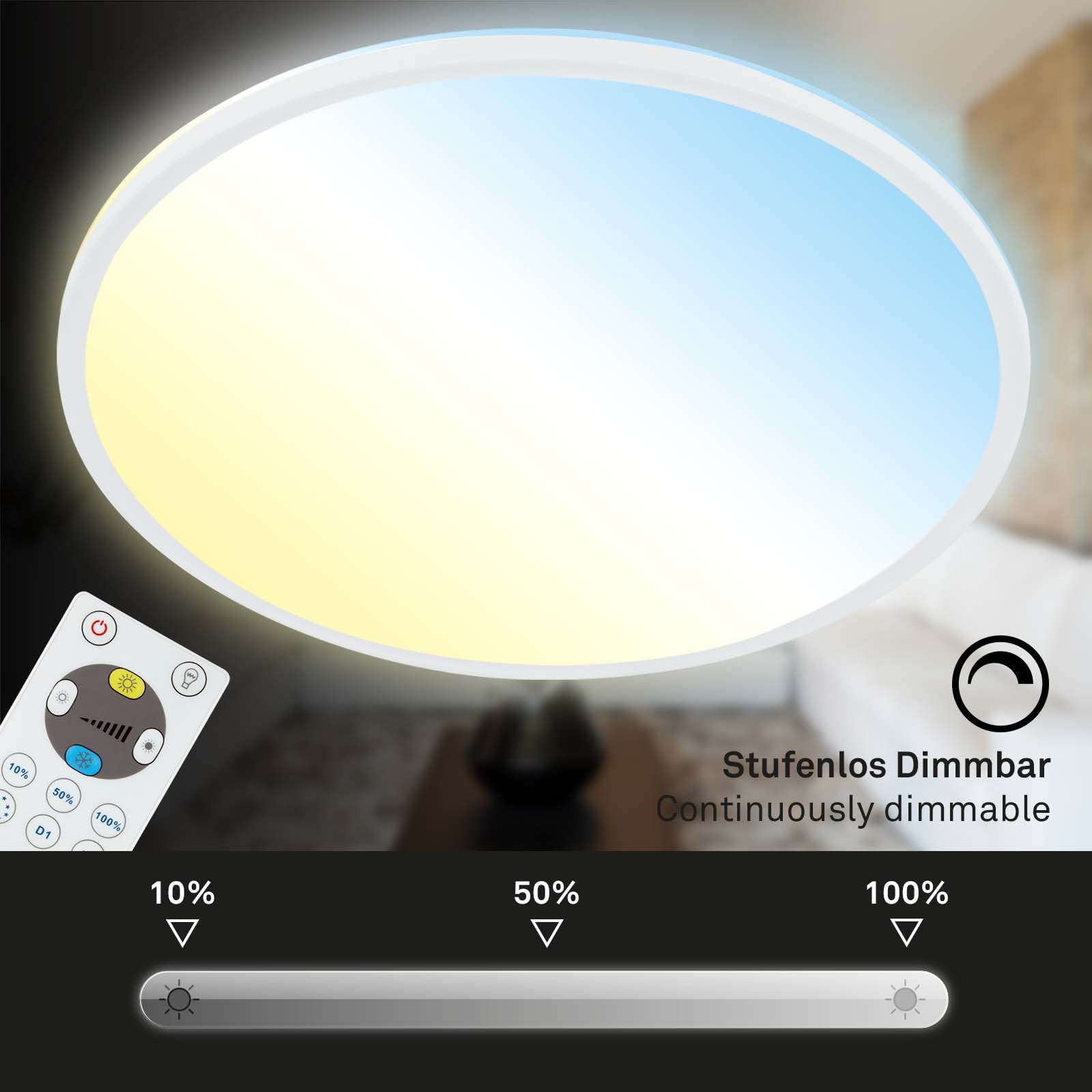 BRILONER SLIM - LED Plafonniére - Plafondlamp Dimbaar