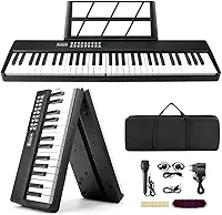 Teclado Musical Iniciante, Teclado Musical 61 Teclas, Piano Digital, Teclado Instrumento, Teclado Piano, Piano Eletrico, para Iniciantes e Intermediários