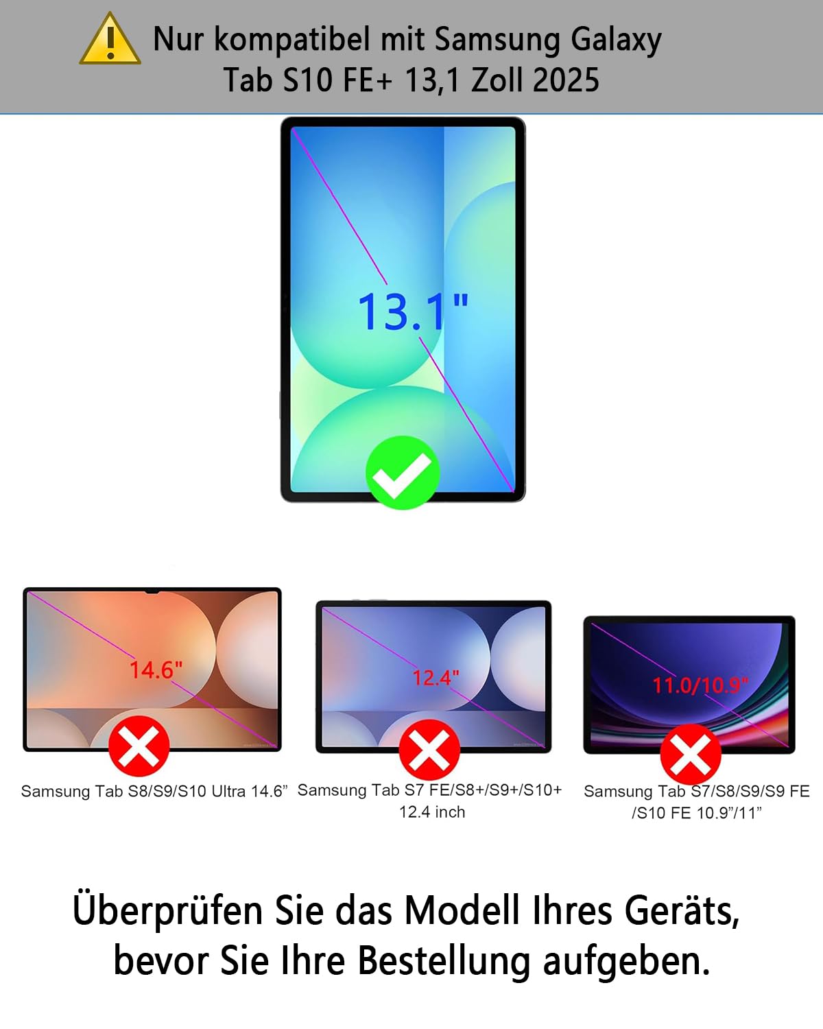 für Samsung Galaxy Tab S10 FE Plus (2025)/Samsung Galaxy Tab S10 FE+ (2025) 13.1 Zoll Hülle mit Kabelloses Bluetooth Deutsch (QWERTZ) Beleuchtete Farbige Tastatur und Maus, Backlit Keyboard Case