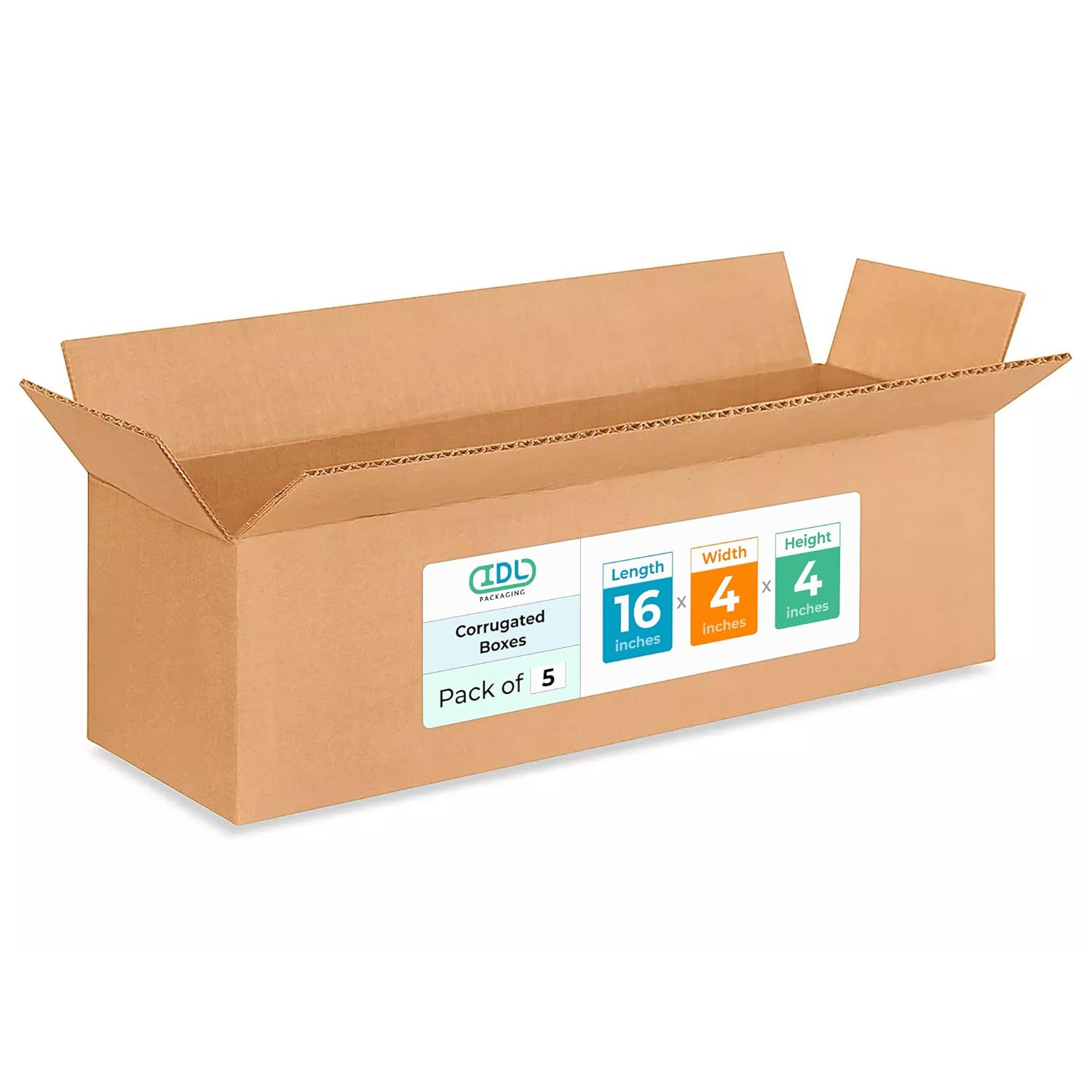 IDL Packaging Long Corrugated Shipping Boxes 16"L x 4"W x 4