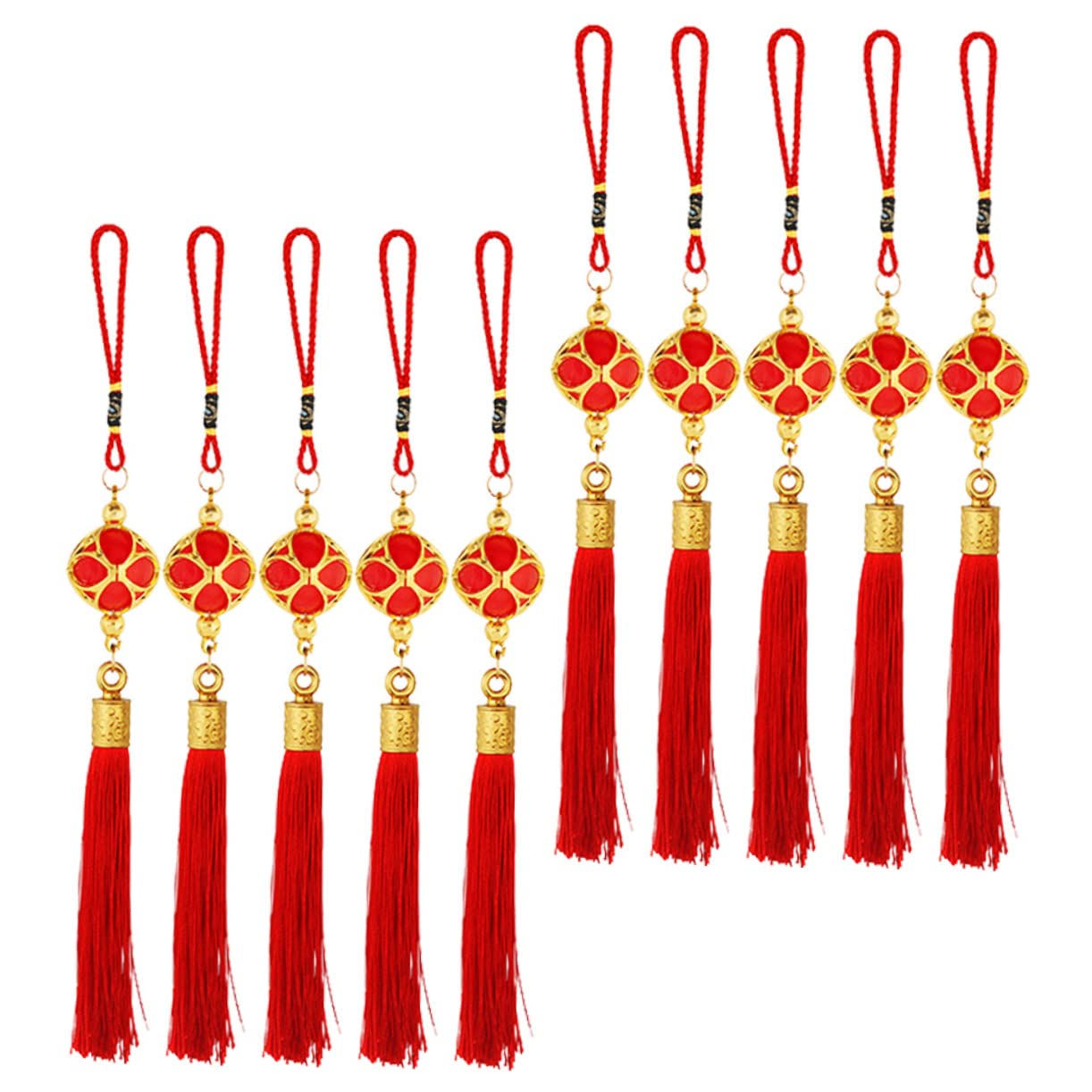 Abaodam 10pcs Plant Spring Festival Decor Festive Items Holiday Items Lucky Charm Door Hanging Decor Mini Lantern Ornaments car Pendant Lucky Metal Fabric Door Hanging