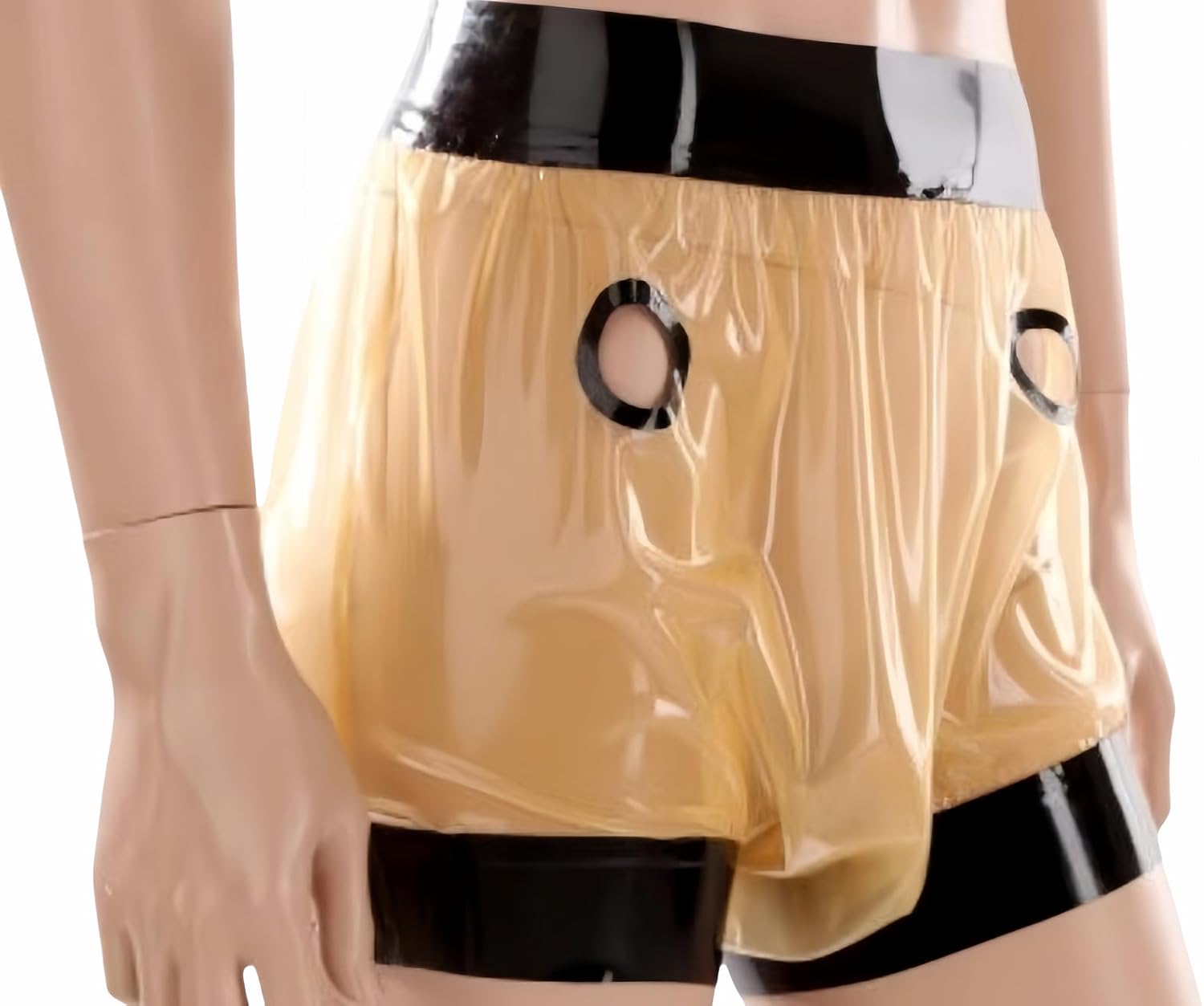 Transparent Latex Boxer Shorts Underwear with Two Holes Men's Tight Latex Underwear Men, Briefs Fetish Costume