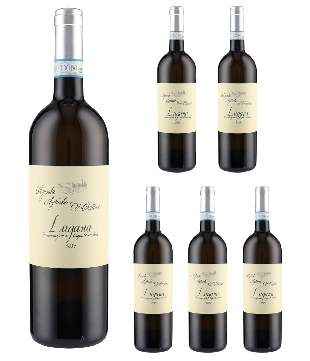 Zenato Lugana Santa Cristina Vigneto Massoni DOC 2024 Weißwein (6 x 0,75L) – Italienischer Trebbiano di Lugana aus Venetien, frisch & fruchtig, 13% Vol.