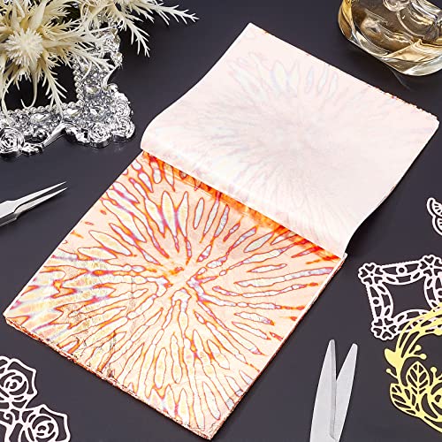 Nbeads 50 Sheets 5.5X5.5 Gold Foil Papers, Dark Goldenrod Imitation Gold Leaf Crafts Foil Paper Glitter Tin Variegated Gold Leaf Sheets For Diy Gilding Crafting Nail Art Glitter Decoration #TOP1