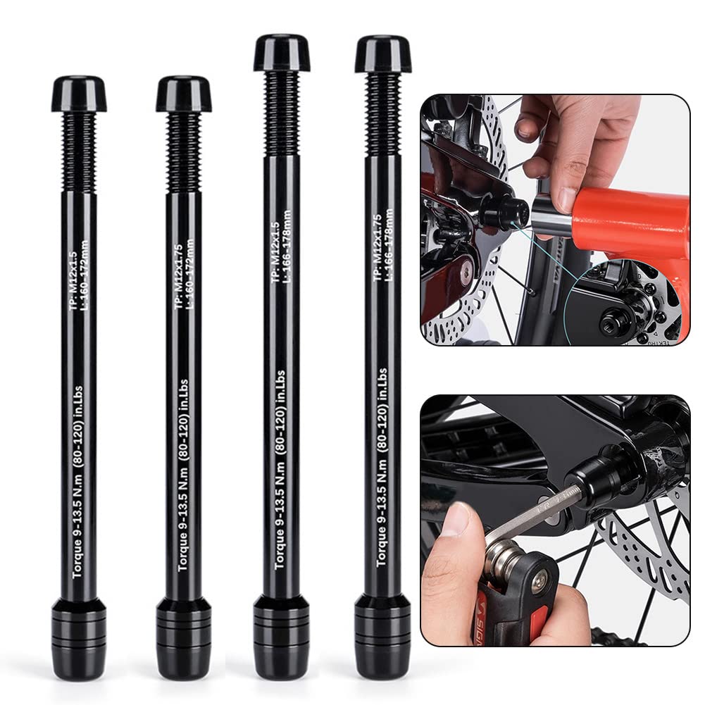 ZYWUOY Bike Trainer Thru Axle Skewer, in lega di alluminio, 12 x 142 – 148 mm P1.5/P1.75 adattatore di conversione spiedo, adatto per bicicletta sport al chiuso