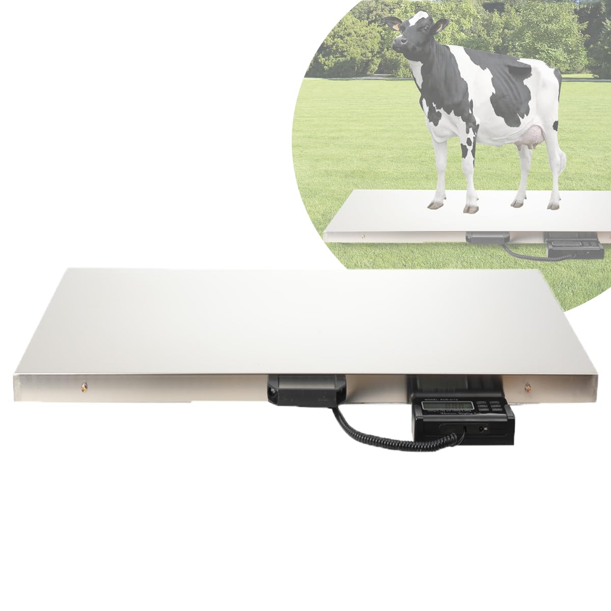 Veterinärwaage 103x53cm, 150kg/50g 300kg/100g Bodenwaage Plattformwaage, LCD Digitalwaage Große Tierwaage Hundewaage Paketwaage Haustierwaage