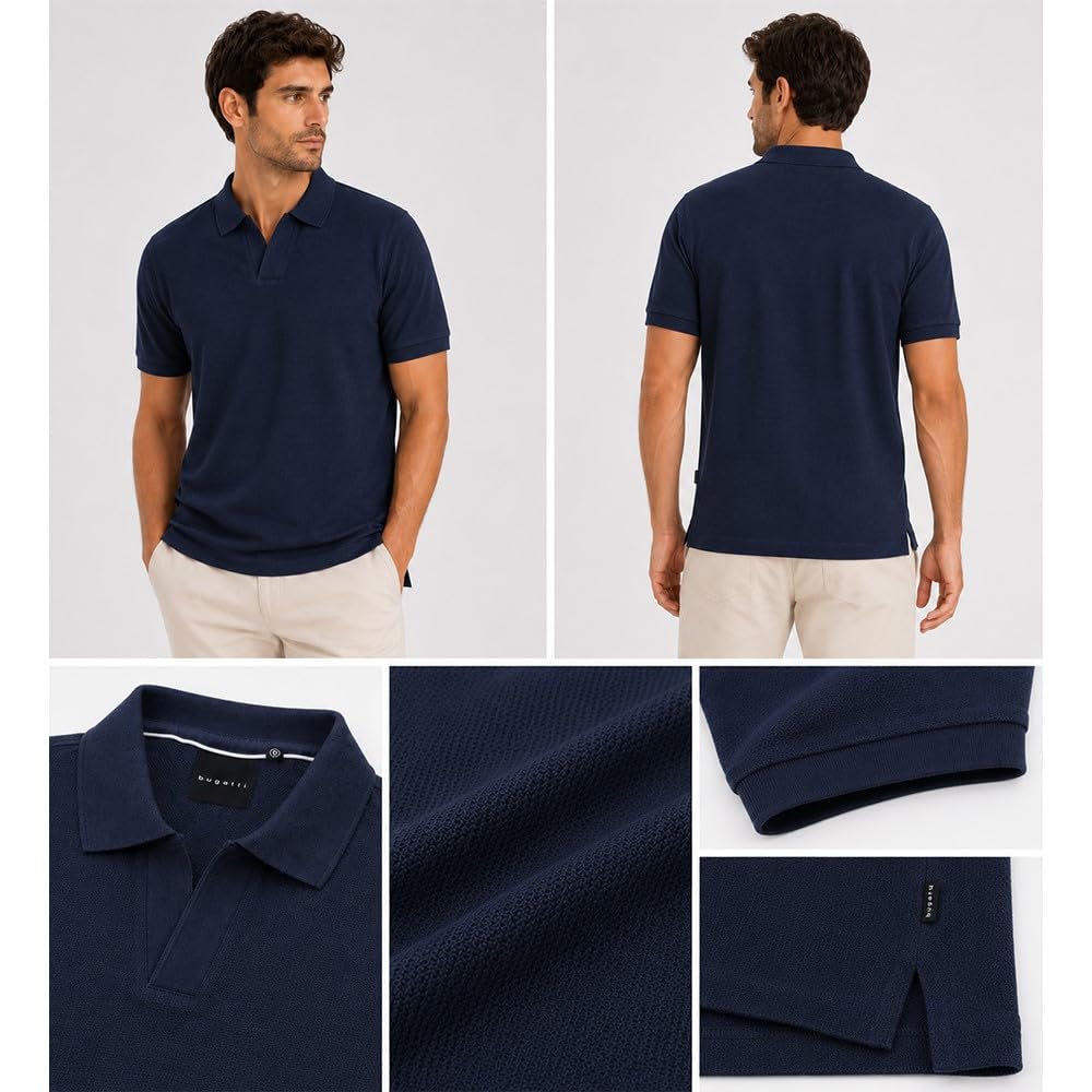 bugatti Polo Uomo Manica Corta in Piquet 100% Cotone 15114e-8150