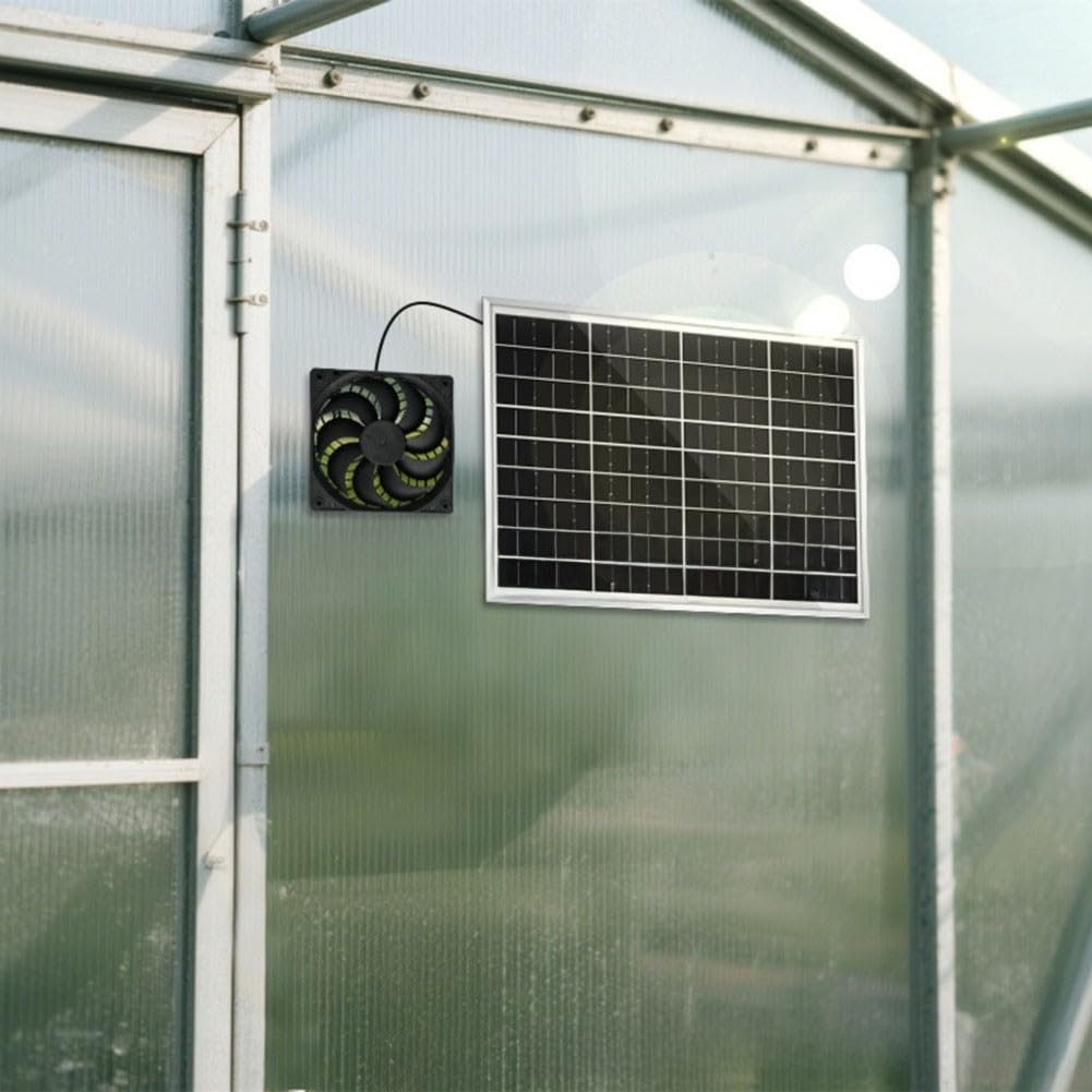 Ventilatore solare con pannello da 15 W per una ventilazione sostenibile in pollai e camper (doppia ventola)