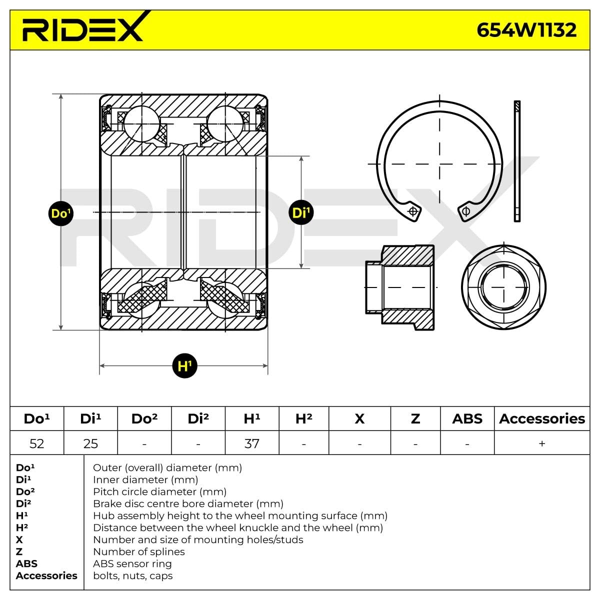 RIDEX Kit cuscinetto ruota Posteriore per NISSAN MICRA III K12