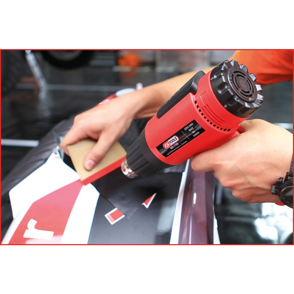 KS TOOLS Juego de pistola de aire y calor con 4 accesorios