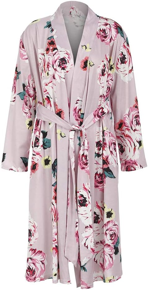 Women Floral Print Maternity Labor Delivery Robe Breastfeeding Nursing Nightgowns Gown Maternity Robe in Hospital