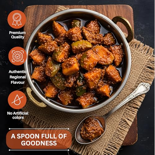 Image of Nilon's Simply South Mixed Pickle (475g) Homemade Aachar | Spicy & Tangy Pickle in Authentic South Indian Style with Raw Mango, Lemon, Rice Bran Oil & Spices with No Added Artificial Colour
