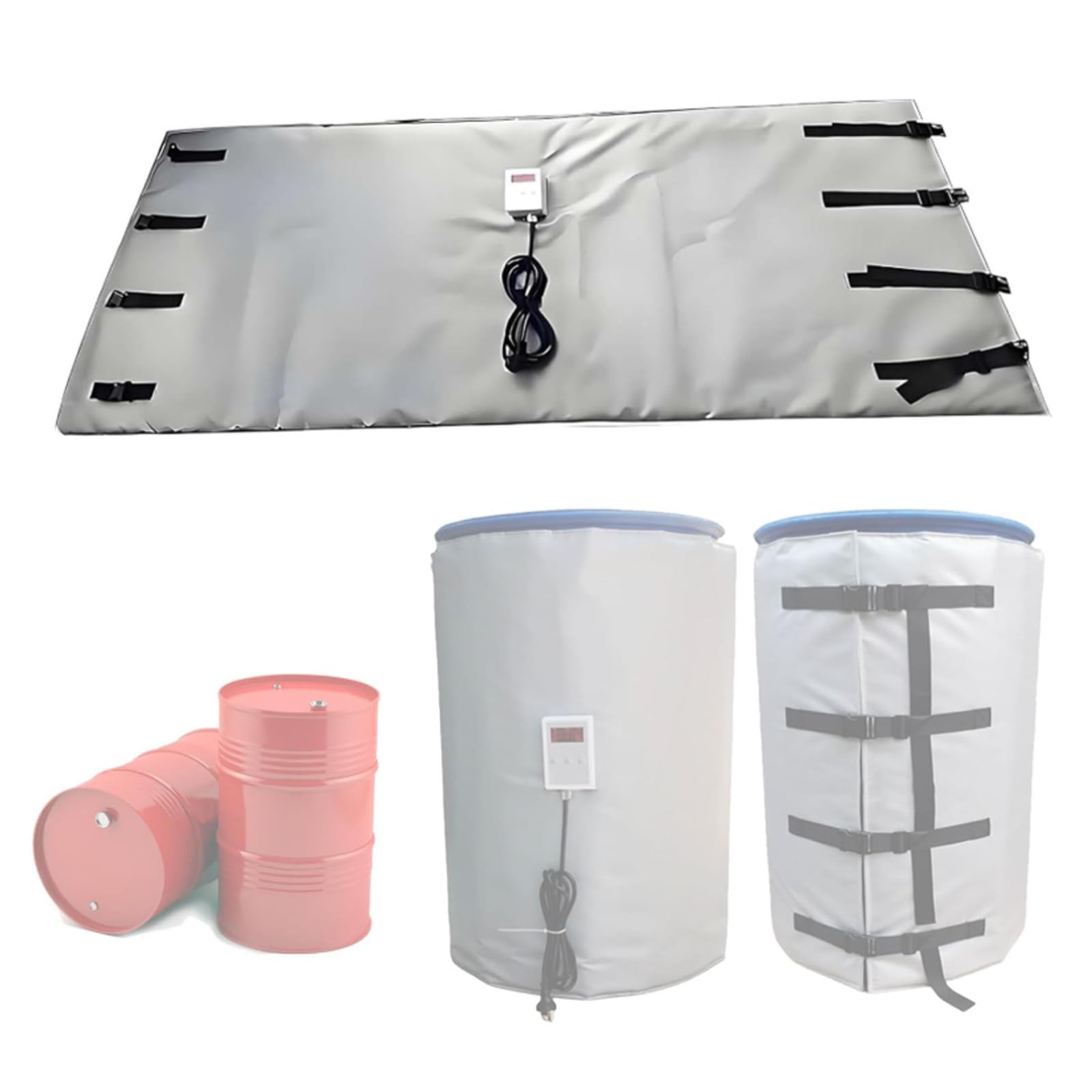 Chaqueta calefactora para bidones IBC de 200 L/1000 L, calentador impermeable para contenedores IBC, chaqueta calefactora para bidones de 220 V, controlador de temperatura ajustable de 0 a 150 °C