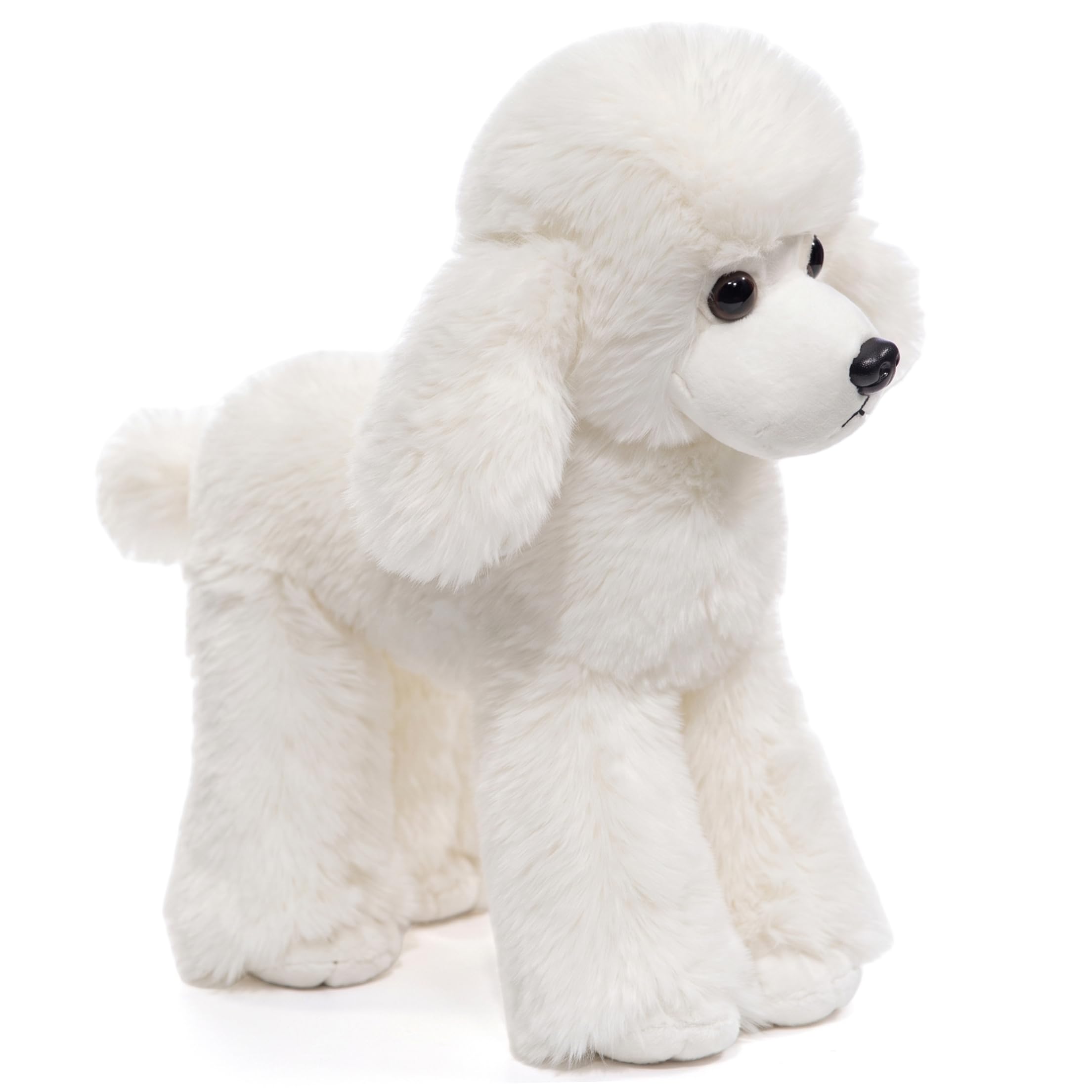 Peluche per Cani, Simpatico Giocattolo di Peluche Barboncino Realistico, per Bambini, Bianco, 12, 6 Pollici