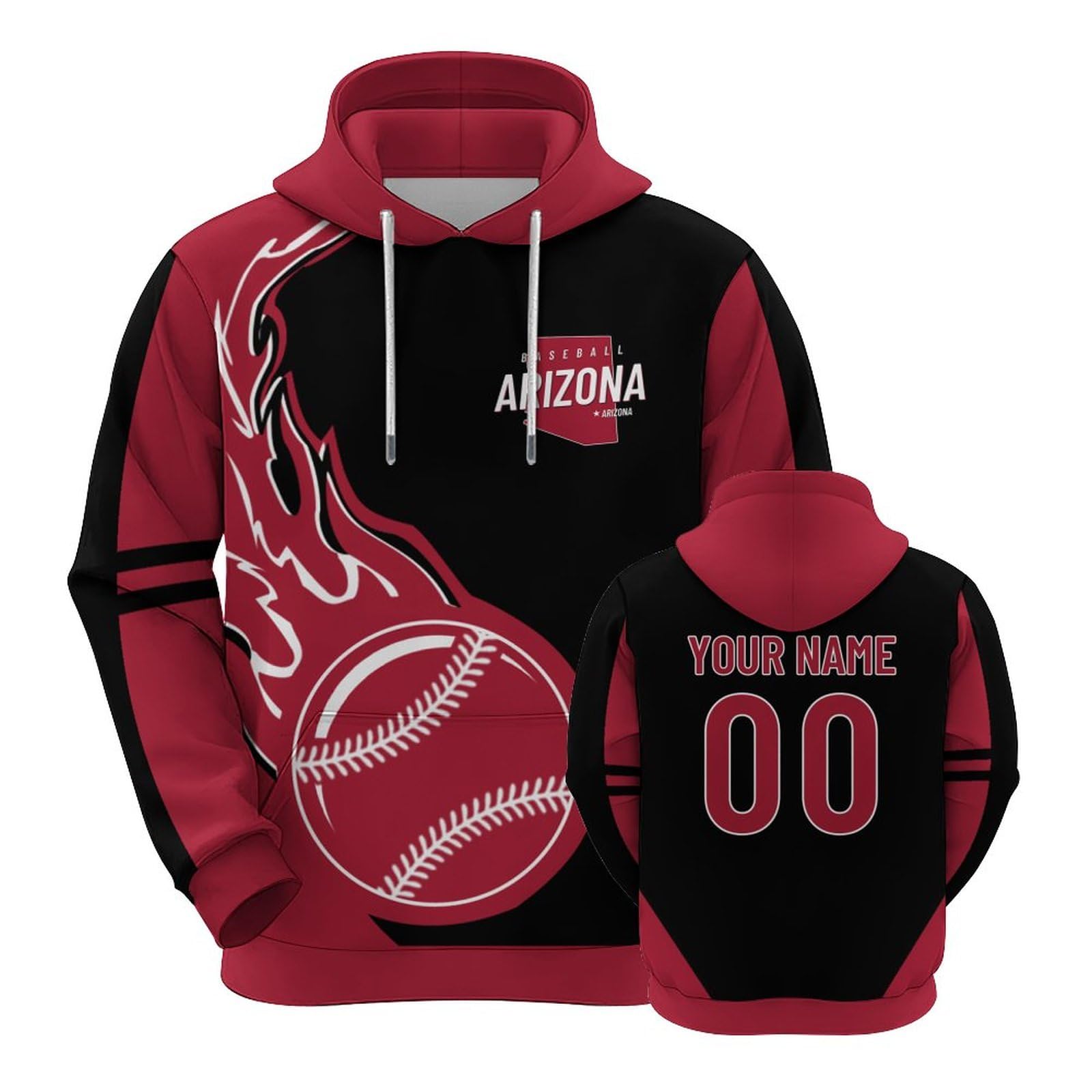 Personalized Baseball Hoodies with Name Number Custom 3D Printed Sweatshirts for Men Women Youth Unique Pullover Fan Apparel