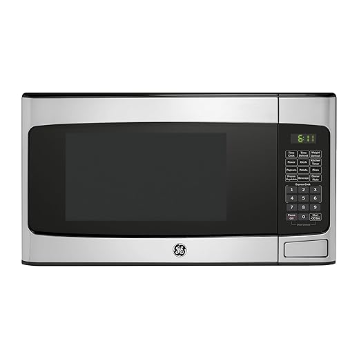 GE GCST11X1WSS Microwave Oven, 950-watt 6 Auto Cooking Settings, Child-Lock Technology, Kitchen Essentials for The Countertop, Dorm Room or Apartment, 1.1 Cu. Ft, Stainless Steel