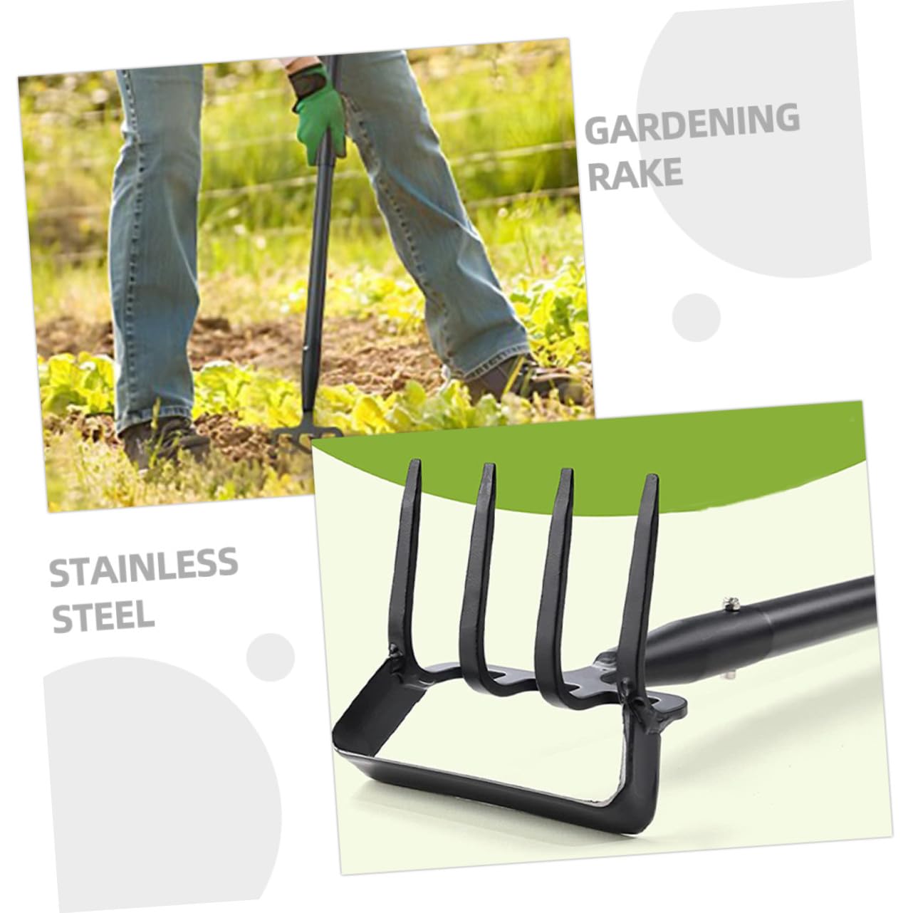 SUPVOX Rastrillo de Jardín Pequeño de Acero Inoxidable Ligero Función de Excavación Adecuado para Jardinería y Deshierbe en Espacios Reducidos