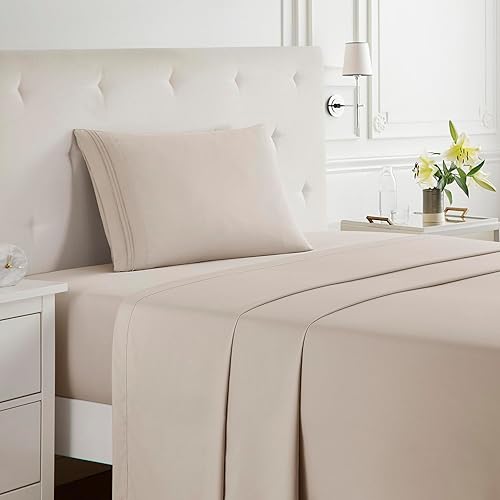 Vista 436 de Clara Clark - Juego de sábanas de la serie 1800 Premier, 4 piezas, juego de cama, sábanas con mucha caída, resiste arrugas, la decoloración
