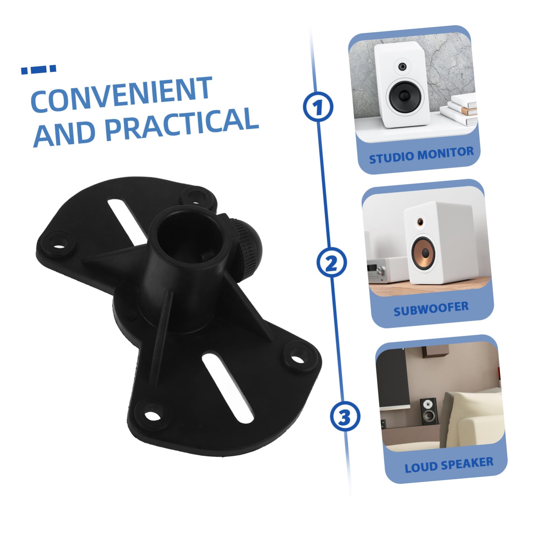 OFFSCH Stable Speaker Supports Plastic Speaker Base Holder Desk Stand Adapter Pair