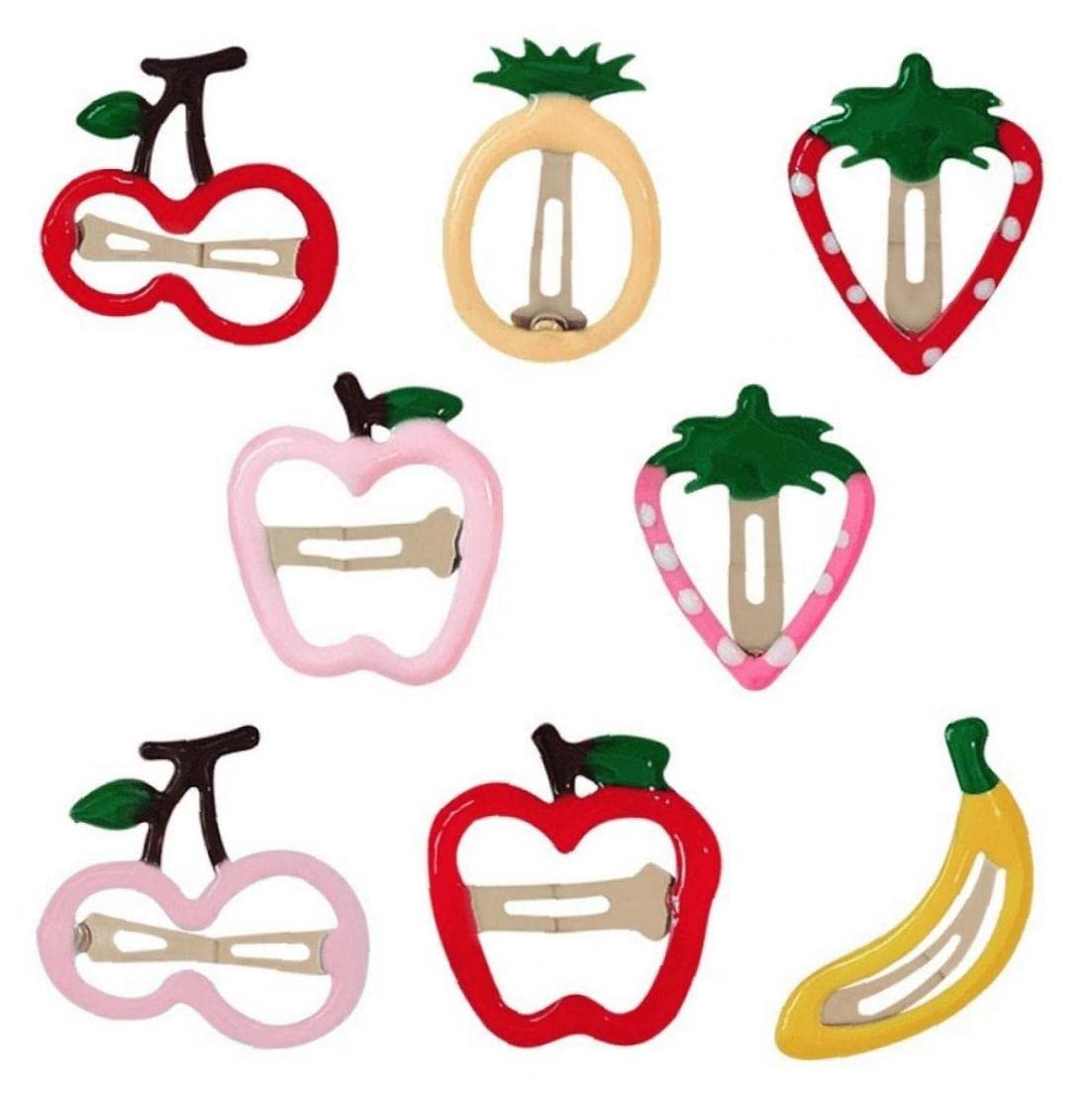 Casiler Girls 15 Pcs Hair Clips Cute Fruit Design Metal Snap Barrettes Hairpin Hair Accessories For Kids