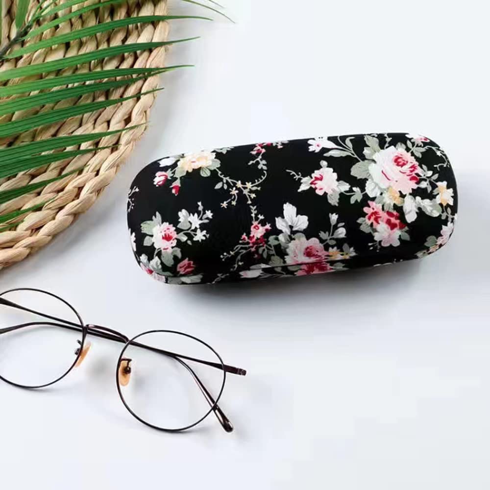 PERFECTSIGHT Hard Shell Eyeglasses Case, Kawaii Protective Glasses Case for Kids, Cute Eyeglass Case for Women Men Girls: Black