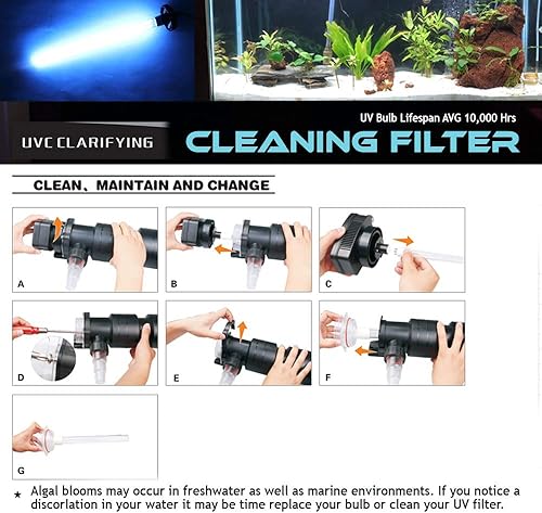 Miniatura 6 de Filtro de lámpara de clarificador de luz ultravioleta UV no sumergible de 55 W de 27 "para acuario Koi Pond Fish Tank
