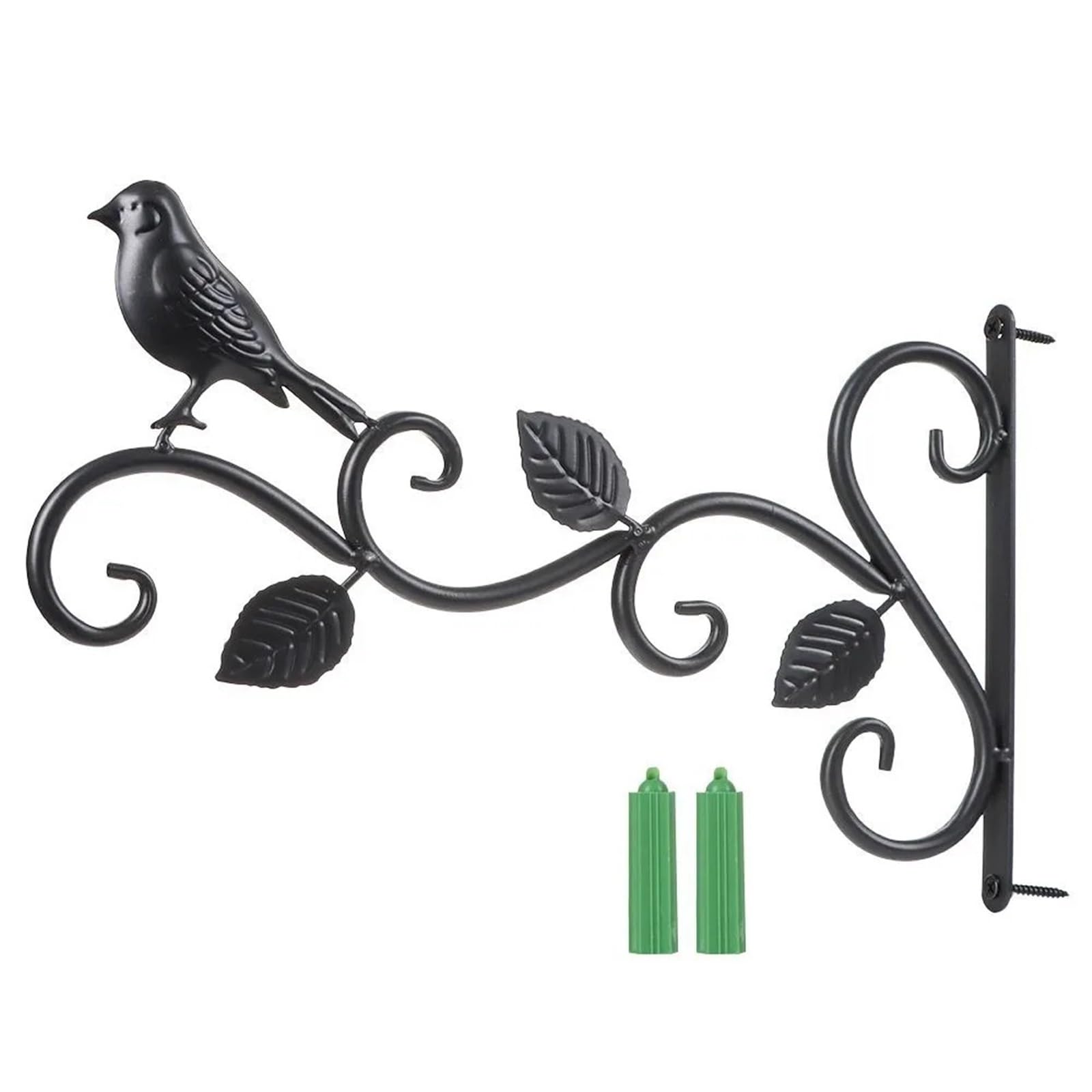 RGOEMHJ Black Hanging Flower Basket Brackets Iron Pattern Wall Mounted Plant Hanger Indoor Outdoor Garden Backyard for Planter Flower(Color 2)