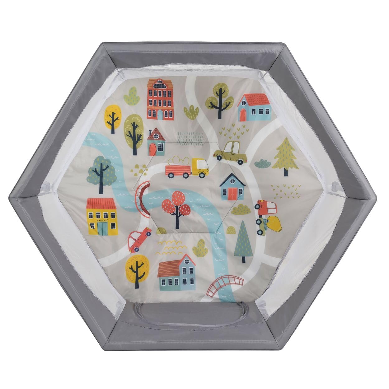 Cangaroo Kojec Playbox składany materac, torba do przenoszenia, otwieranie, szary