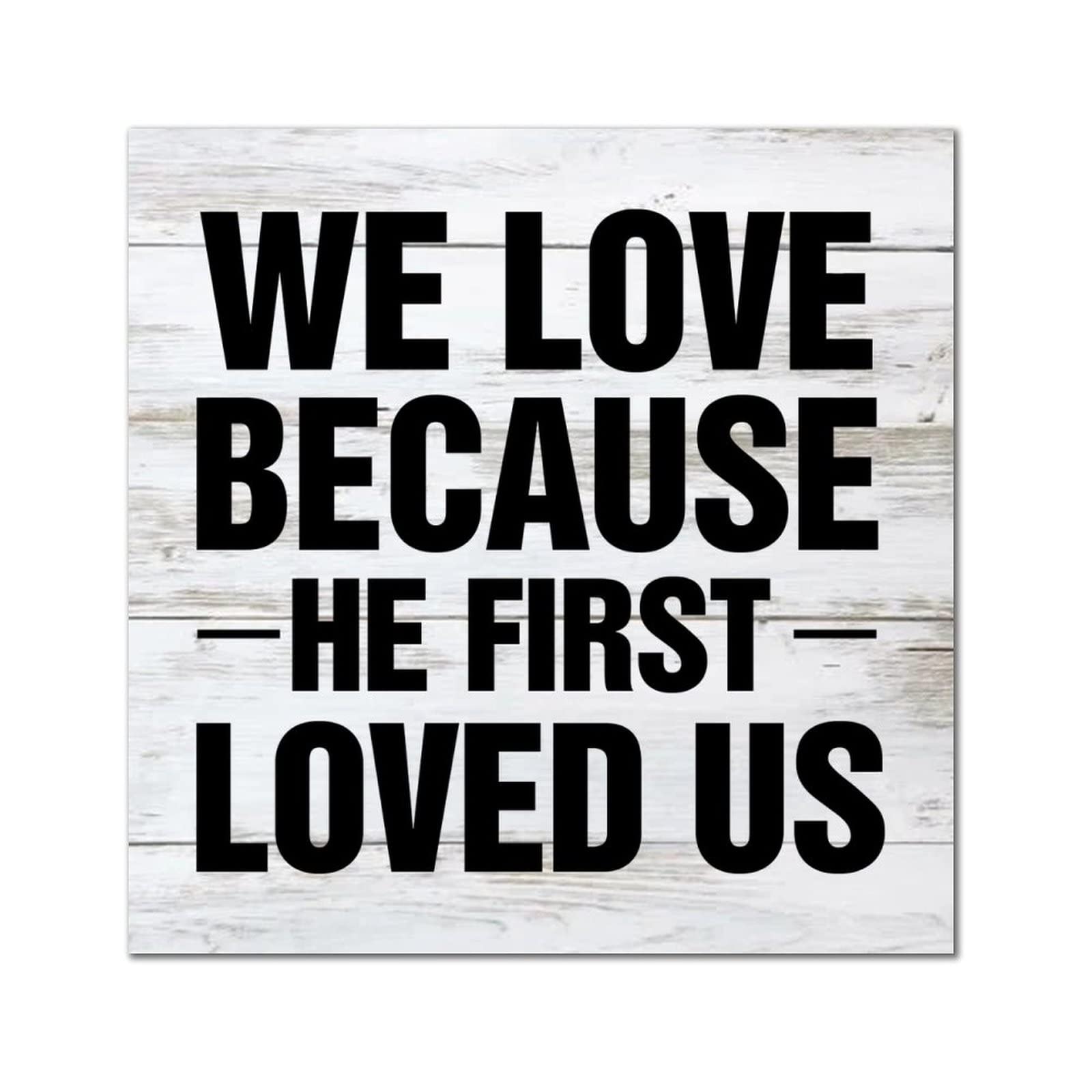 Plaque murale en bois citation « We Love » pour célébrer l'amour de la famille