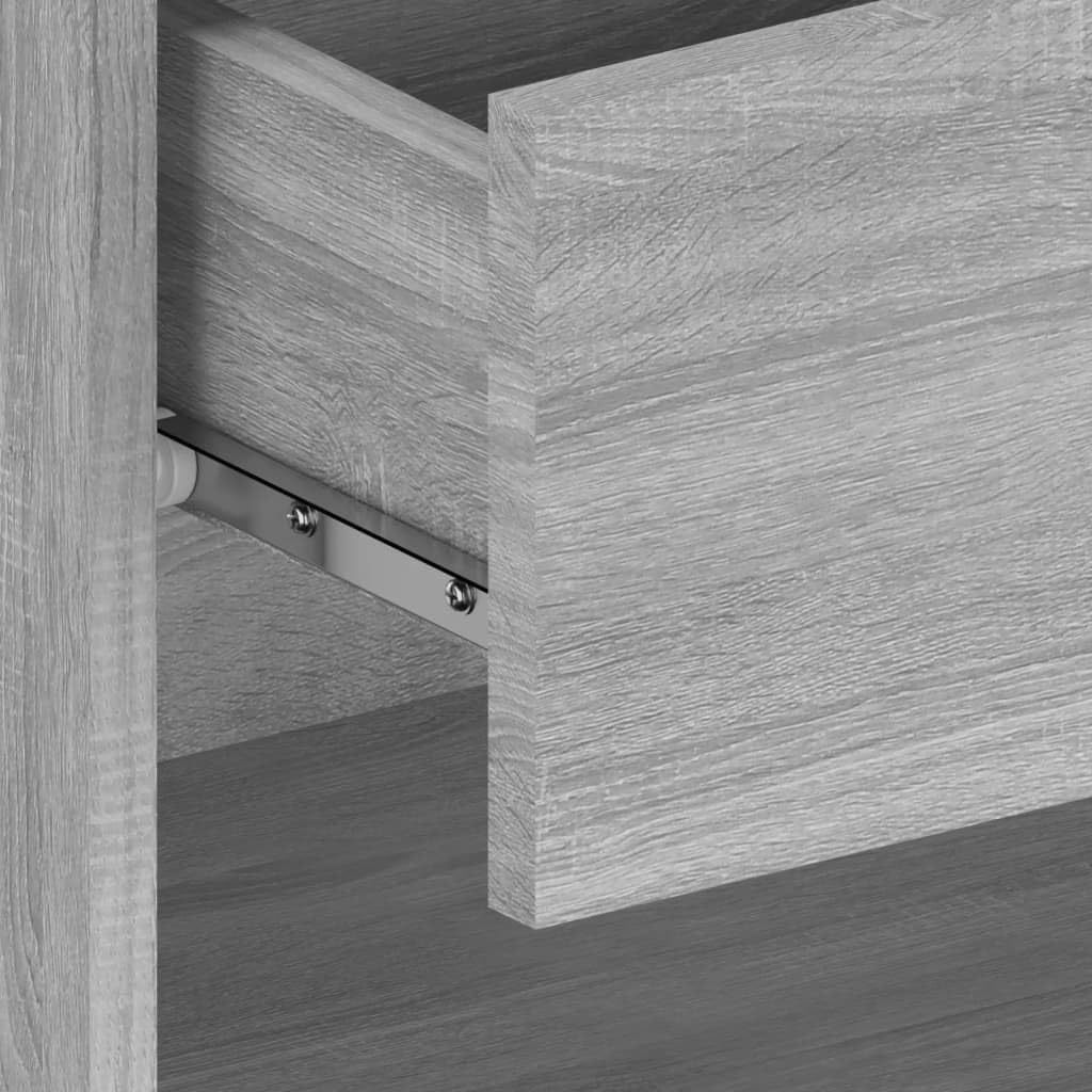 Mesa de noche de pared flotante gris de madera de ingeniería, armario de almacenamiento colgante para libros y baratijas, diseño de pared, ahorro de espacio para dormitorio