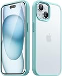 JETech Matte Case for iPhone 15 6.1-Inch, Shockproof Military Grade Drop Protection, Frosted Translucent Back Phone Cover, Anti-Fingerprint (Black)