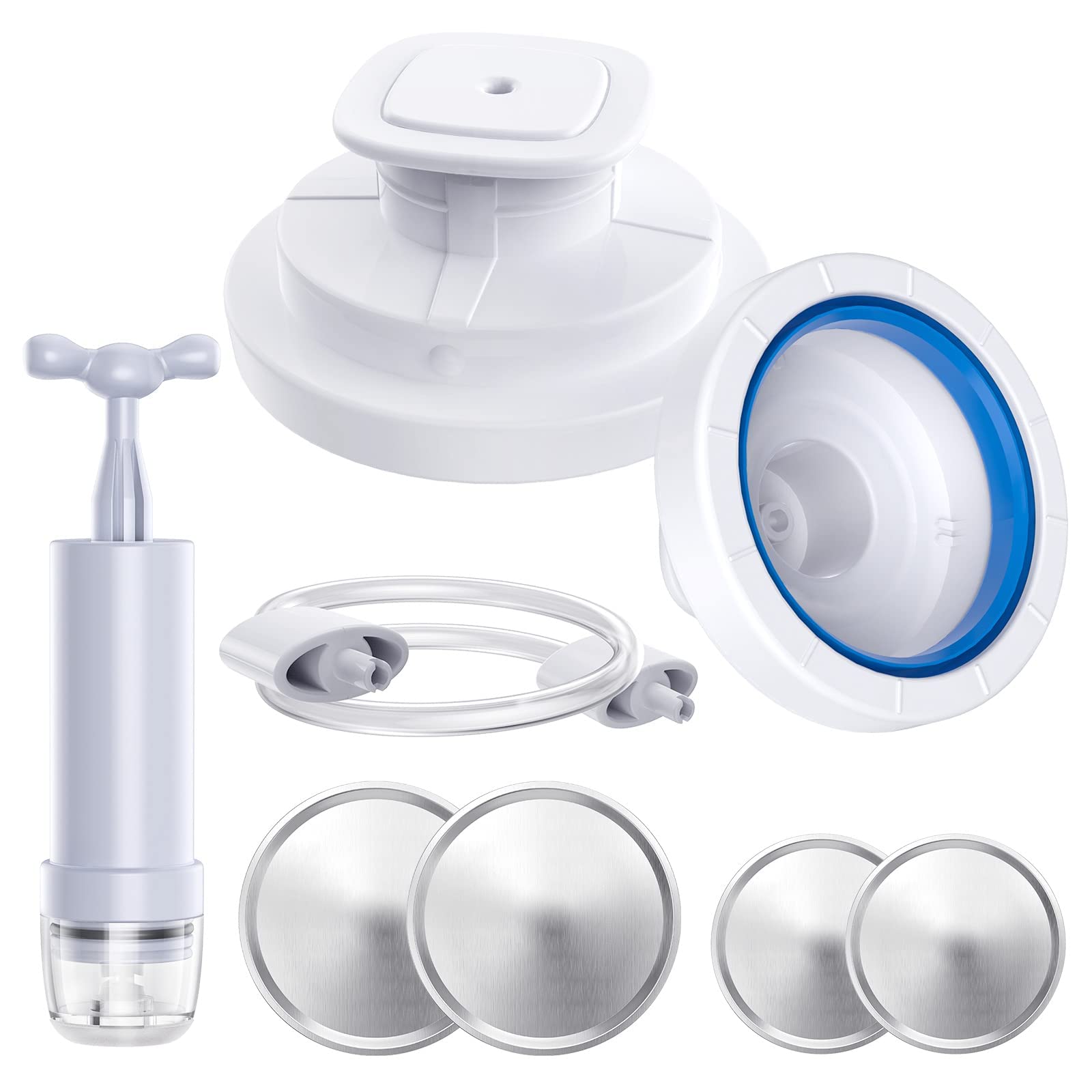 MAKINGTEC Mason Jar Vacuum Sealer, Vacuum Sealer for Jars Vacuum Sealer Kit for Regular and Wide Mouth Mason Jars (with Manual Portable Vacuum Pump)