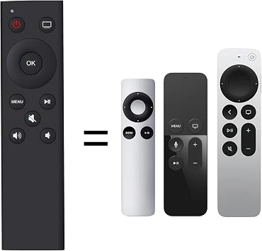Replacement Remote Control Compatible with Apple TV 4K Player, Fit for Apple TV 1st 2nd 3rd Generation, for Apple TV HD A2169 A1842 A1625 A1427 A1469 A1378 A1218 with Power & Volume Control
