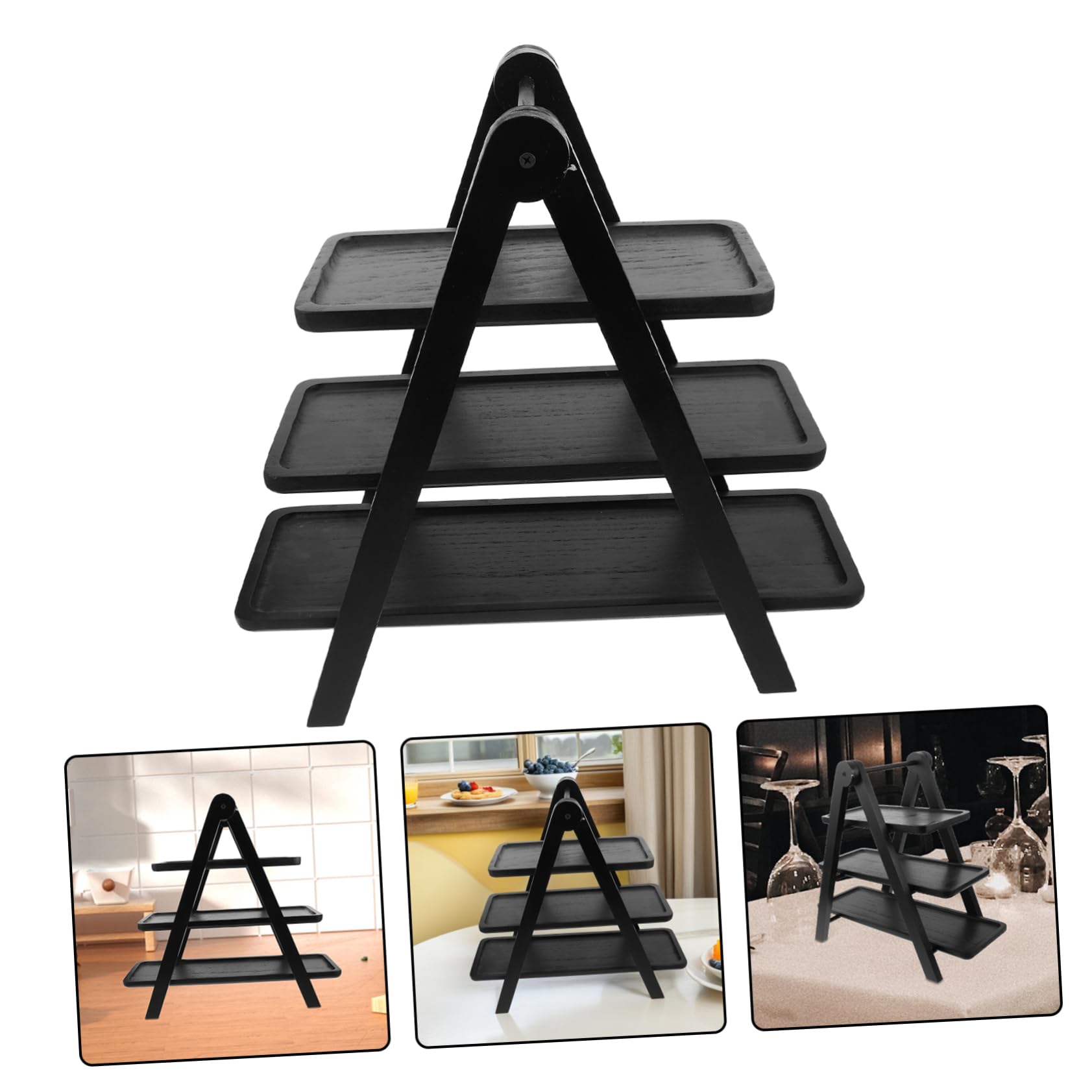 MAGICLULU Soporte para Cupcakes Bandeja De Madera para Servir Expositor De Alimentos De 3 Niveles para Estofados Y Bufés Estante De Almacenamiento Multicapa Que Ahorra Espacio