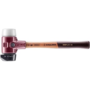Simplex 3027.260 Soft Hammer Rubber Composition with Base / Super Plastic with Malleable Cast Iron Housing and High-Quality Wooden Handle Diameter 60 mm