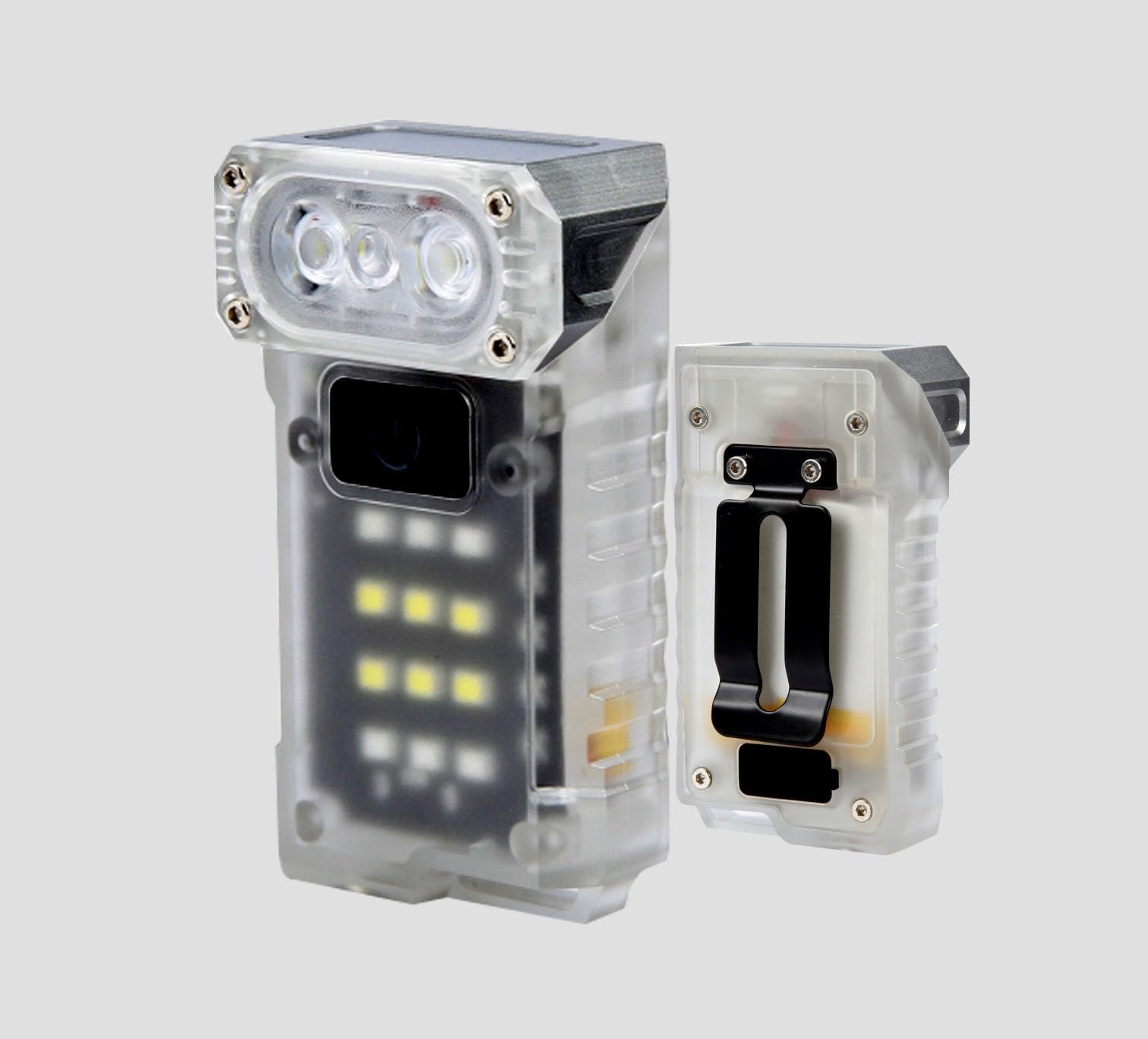 Upsham® Aluminium 6 Mode Solar with USB LED Rechargeable Torch Light with Long Distance- trasparant- 1 Piece