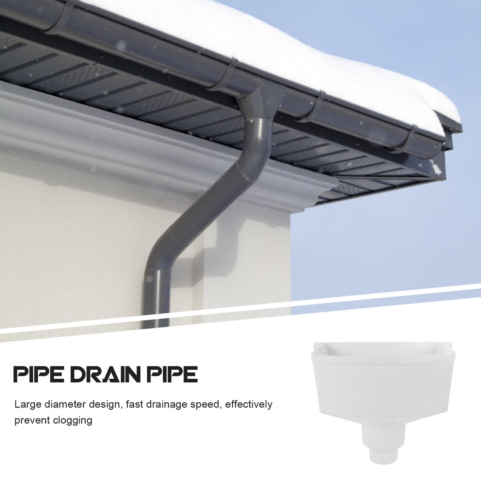 Conector de Lluvia para Pvc de Agua Canalón Drenaje Blanco | Accesorio de Canaleta Pluvial, Piezas de Bajante, Instalación Sencilla y Flujo Estable, Adaptador de 75/110