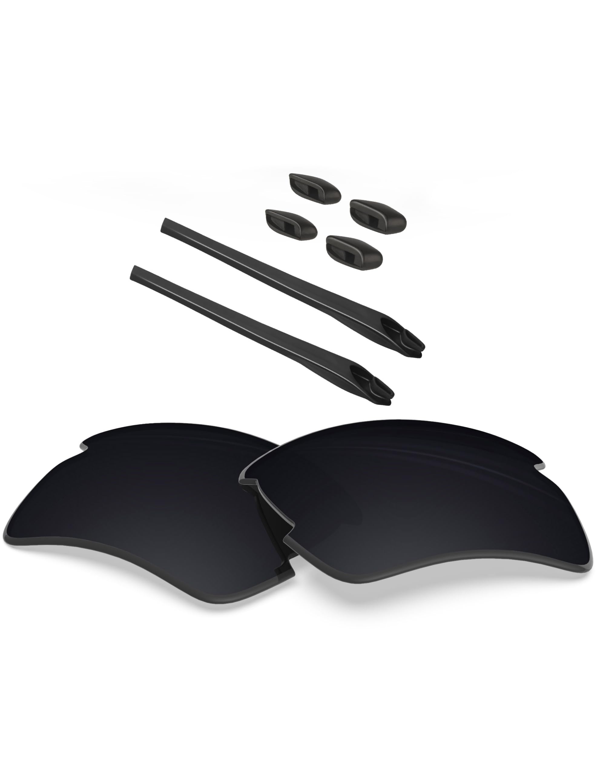 BlazerBuck Polycarbonate Polarized Replacement Lenses & Sock Kit for Oakley Flak 2.0 XL OO9188 - Black AR Coated