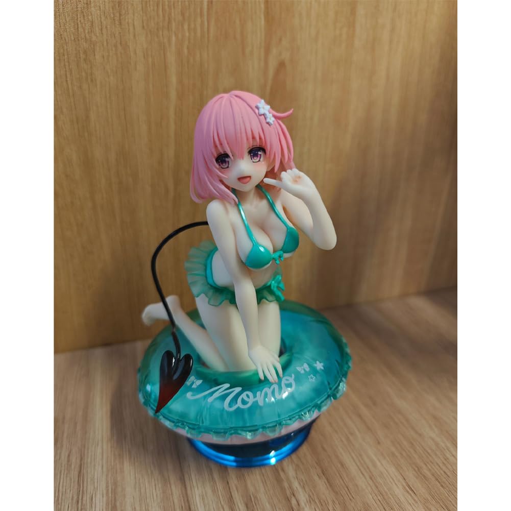 DEXSHUN Momo Belia Deviluke Figura Anime Traje de Baño Chica Figuras Serie Momo Modelo PVC Coleccionable Decoraciones de Escritorio Regalos 13 cm