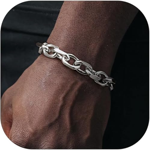ChainsHouse Rolo - Pulsera de eslabones para hombre y mujer, 7mm 9mm 12mm (0.276 0.354 0.472 pulgadas) de ancho, 7.5 8.3 pulgadas de largo,
