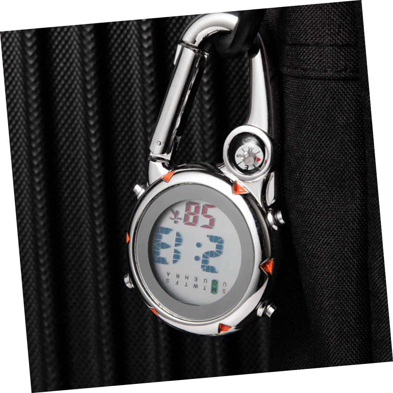 BESPORTBLE 2 Stück Kletteruhr aus Edelstahl mit Metallclip Tragbare Clip Uhr für Outdoor Abenteuer Leicht und Vielseitig Am Rucksack oder Gürtel zu Befestigen