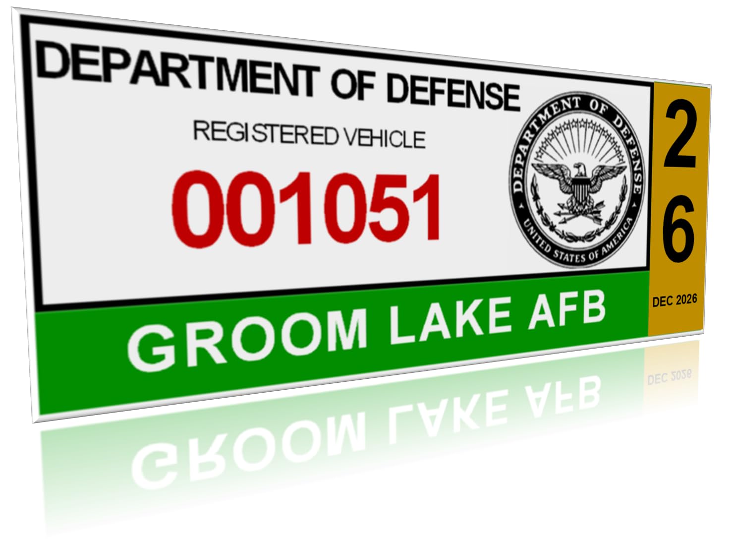 Amazon.com - 2026 Groom Lake Parking Stickers (Area 51) DD-2220