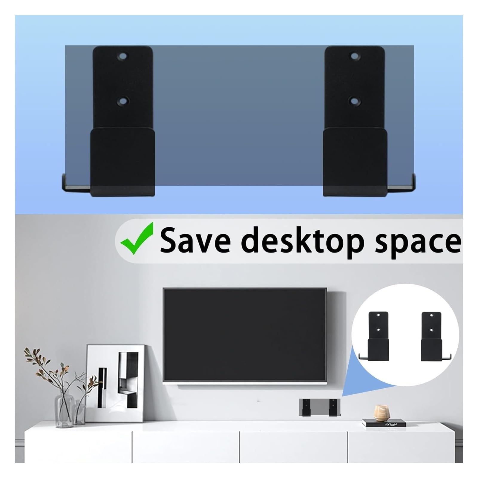 Supporto Da Parete Frame TV One Connect Box, Versione Più Grande, Staffe Di Montaggio Grandi Da 43"-75", Compatibile Con Samsung, Accessori TV